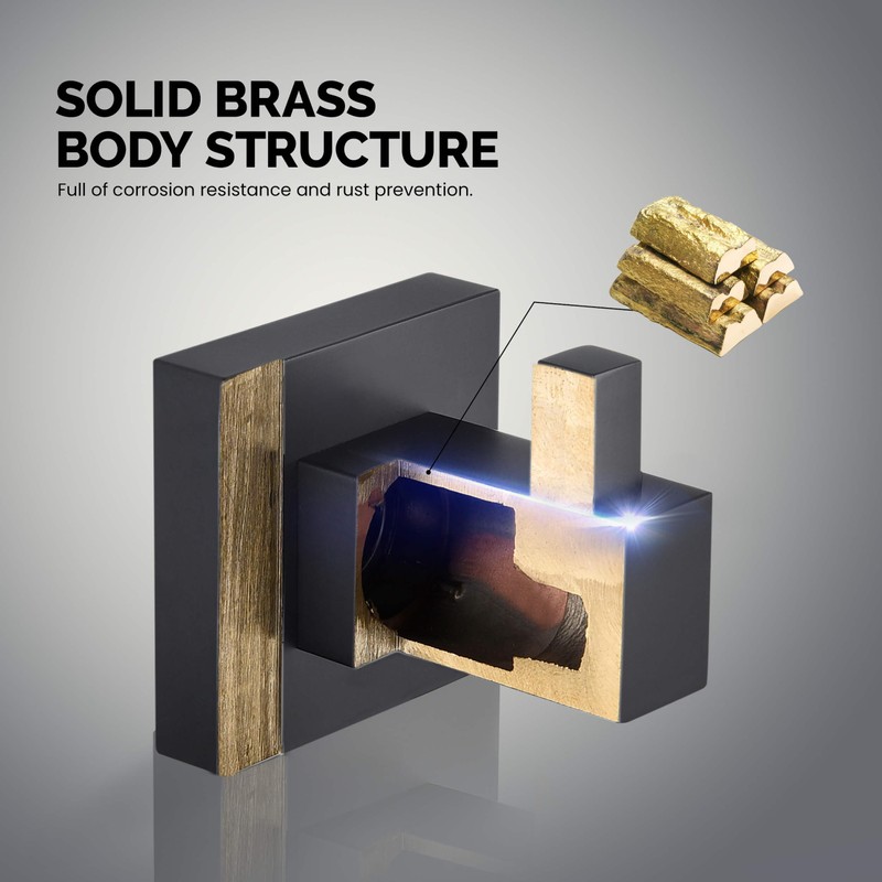 KIBI Cube Bathroom Towel Hook | 3-Pack Wall Mounted Robe