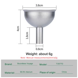 Boundless Voyage Titanium Funnel for Kitchen Hip Piston Accessories Kitchen Funnel for Transferring Liquids and Filling Bottles and Containers Ti3077D