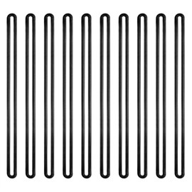 Mini Skater 5.5 Inch Plastic Travel Luggage Name Tag Loop Straps for Bag Tags ID Card Badge Holders, 10Pcs (Black)