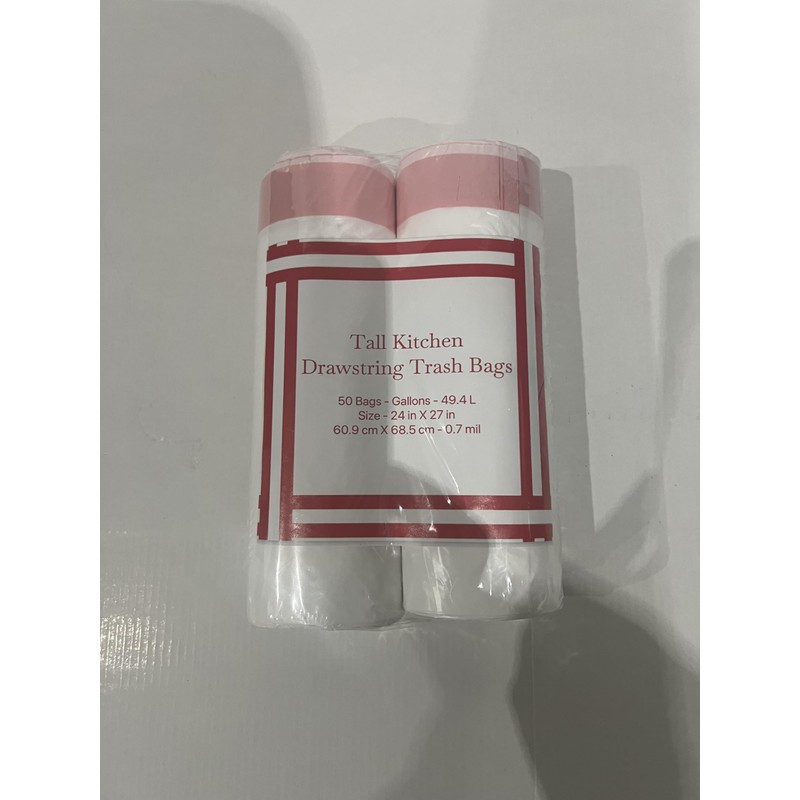 Generic Tall Kitchen Drawstring Waste Bags, 50 Count (Pack of