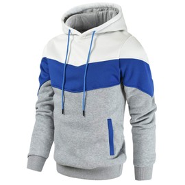 Gesean Men's Sweatshirt Hoodies Long Sleeve Premium Hood with Front Pocket Light Blue M