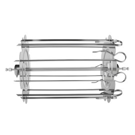 Food Grade Stainless Steel BBQ Grill Cage Vegetable Meat Skewer Kebab Maker for Rotisserie Oven Roaster