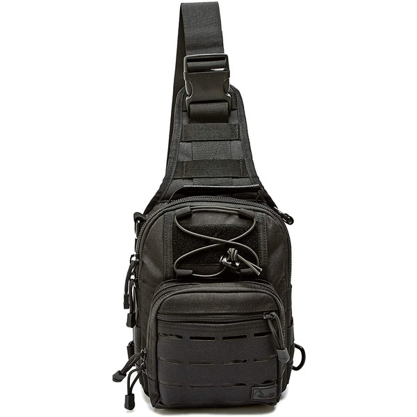 WOLF TACTICAL Compact EDC Sling Bag - Concealed Carry Shoulder Bag for Range, Travel, Hiking, Outdoor Sports