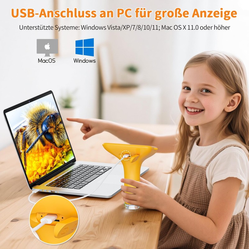 Microscope Camera for Children (Yellow)