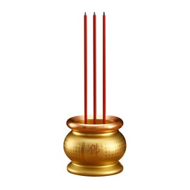 Copper Alloy LED Electric Incense Burner with USB Rechargeable Battery - Ideal for Buddhist Supplies