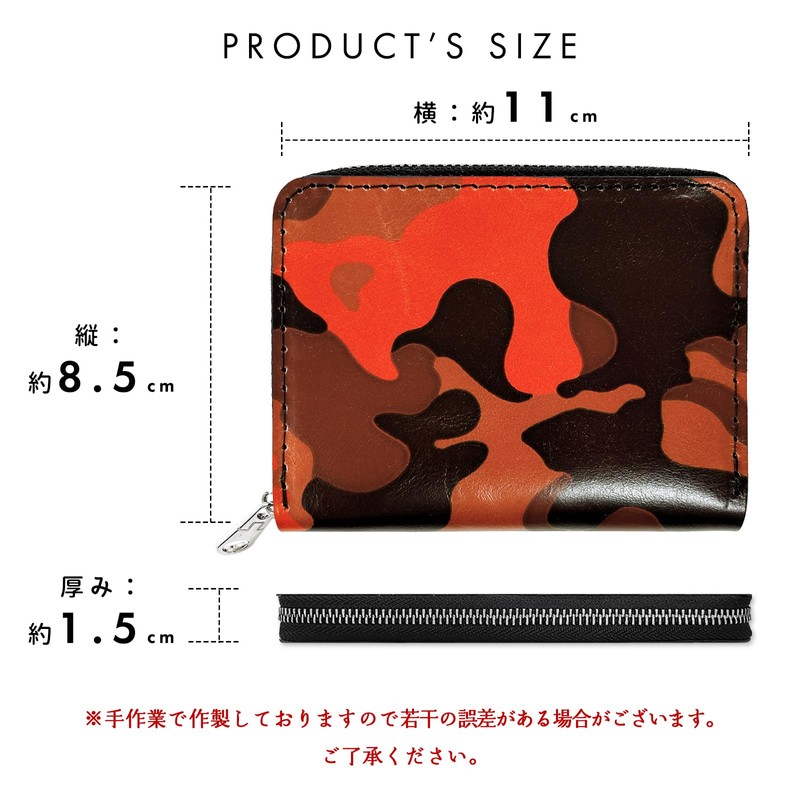 [トレンディヤマギシ] 本革 牛革 蛇腹シンプル財布 二つ折り 財布 メンズ 迷彩柄 カード収納 札入れ