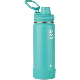 Takeya 18oz Teal Insulated Water Bottle Stainless Steel Leakproof Sports Bottle