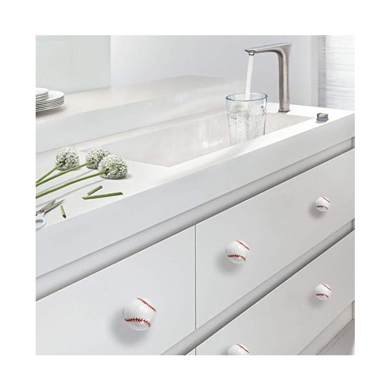 10 Pack Silverline Cabinet Hardware Dresser Drawer Knob Baseball Sports