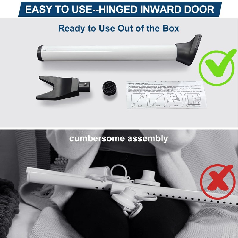 Rerishom Door Security Bar, Door Stoppers Security bar,Heavy Duty Door