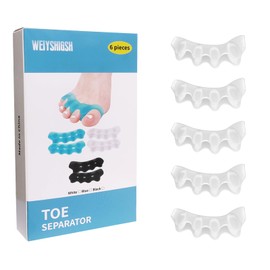 6 Pack Toe Separator Female Bunion Corrector To Restore Toes To Origin For Women Toe Spacer Valgus Corrector Toe Spacer Toe Separator (White)
