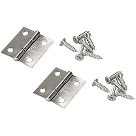 LAUBLUST Small Hinges Set of 2 – Approx. 27 x 23 mm, Stainless Steel Silver, Box Hinges, Door & Furniture Hinges