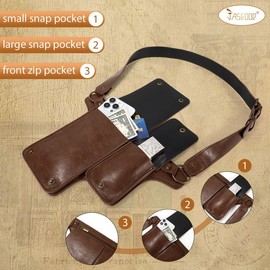 JASGOOD Waist Bag Leather Fanny Pack for Women Vintage Renaissance Belt Festival Pouch Faux Leather Hip Bag for Travel Hiking
