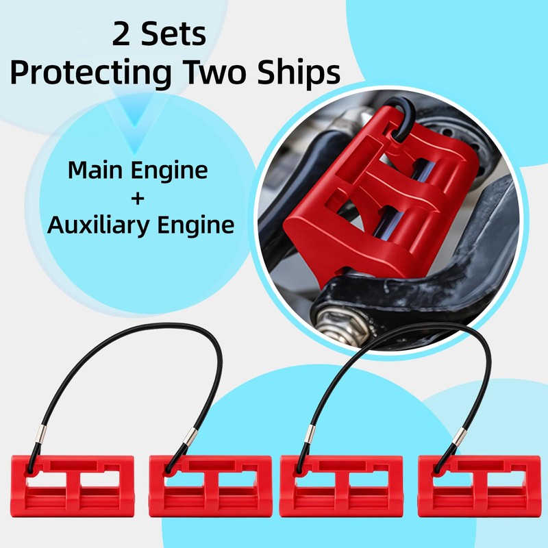 Datanly 2 Sets 4" Red Steer Stop Outboard Steering Locks