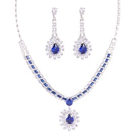 Kamirola womens cubic zirconia necklace and earring sets(TR65), Medium, Copper Alloy, Cubic Zirconia