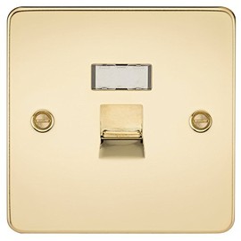 Knightsbridge FPAVRJ45PB Flat Plate Rj45 Network Outlet-Polished Brass