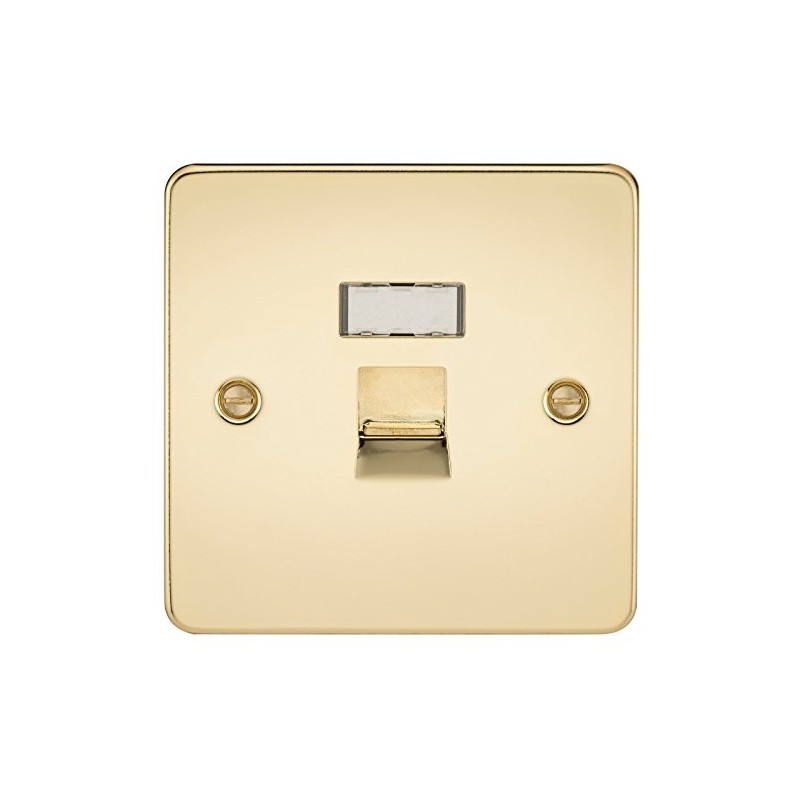 Knightsbridge FPAVRJ45PB Flat Plate Rj45 Network Outlet-Polished Brass