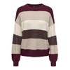 Onlatia KNT Noos L/S Stripe Pullover, Zinfandel