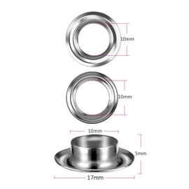 100 Sets Eyelet Punch Kit, Grommets Eyelets Kit Grommet Setting Tool for Tarpaulin Fabric Curtains (2/5 Inch Inside Diameter)