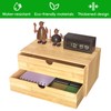 Neando Bamboo Desk Organizer with 2 Drawers, Wooden Countertop Drawers