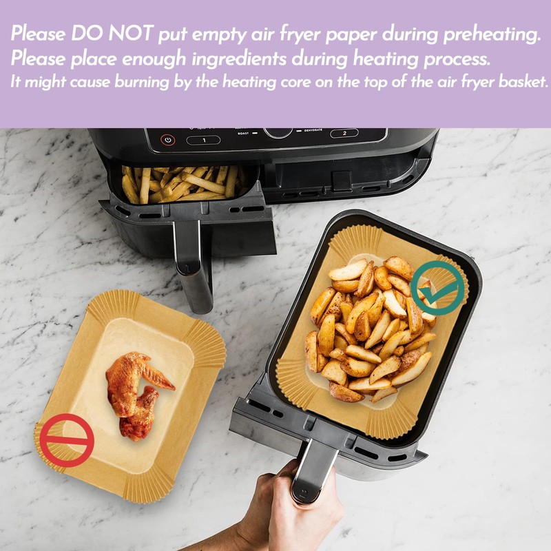 Enkis - Air Fryer Liners, 150pcs Rectangular (14 * 22CM)