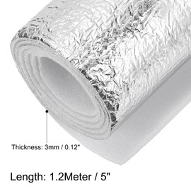 PATIKIL Reflective Insulation Foam Core Radiant Barrier 24" x 5" Double Side Foil Cold and Heat Shield Thermal Insulation for Ceilings,Walls,Window,Steel Buildings,Roofing