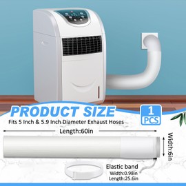 Outus 1 Pcs Portable Air Conditioner Hose Cover Wrap Insulated Air Conditioner Hose Cover Air Conditioner Duct Insulation Wrap Universal Fit 6 in Diameter Exhaust Duct Vent(White,Straight Style)