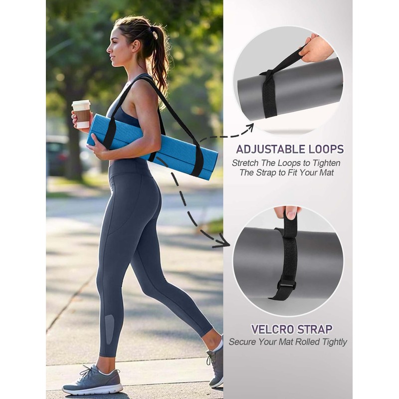 MRZZATA Yoga Mat Carrier Strap Long - Adjustable Thick and