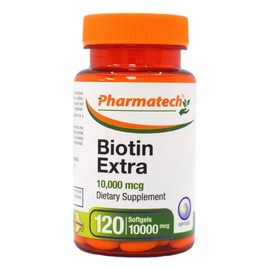 Biotina PHARMATECH Extra Fuerte para Cabello, Piel y Uñas, 120 Cápsulas