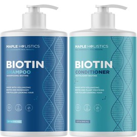 Maple Holistics Biotin Shampoo and Conditioner Set with Rosemary for Deep Cleansing Haircare Oil Haircare Oil - Specification: 32 Fl Oz (Pack of 2)