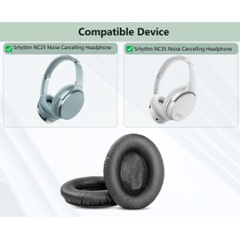 XRHTONG Prime Ohrpolster Ersatz kompatibel mit Srhythm NC25 NC35 Noise Cancelling Kopfhörern (Proteinleder/Viscoelastischer Schaum)