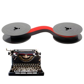 Typewriter Ink Ribbon, Compatible with Olivetti Lettera, 8 Metres Long, 52 mm Diameter, Black & Red, Typewriter Ribbon, Mechanical for Size 4 24 32 22 82 34 35, for Clear and Precise Printing Results