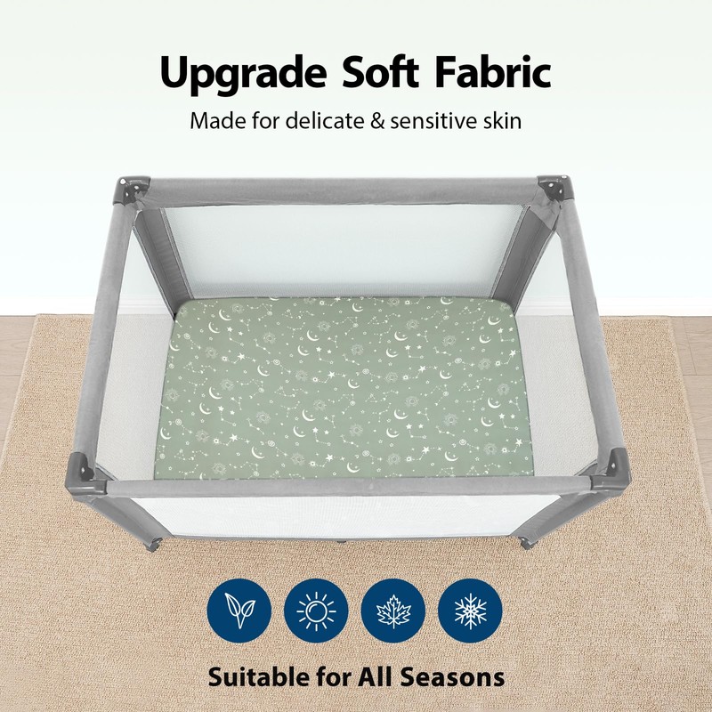 Unnivoll Travel Cot Sheets 95 x 65 cm Fitted Super