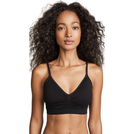 Yummie Women's Nylon Seamless Bralette, Black, Small-Medium