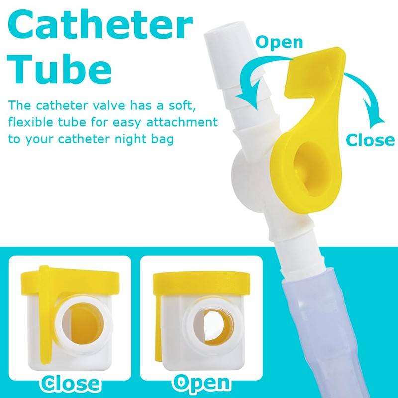 2 PCS Catheter Valve Easy to Use Urine Drainage Catheter