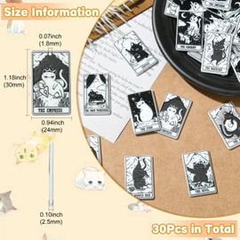 Ipotkitt 30 Pcs Printed Acrylic Tarot Card Charms Black Magic Cat Rectangle Charms Astrology Luck Amulet Charm for DIY Crafts Jewelry Making Supplies