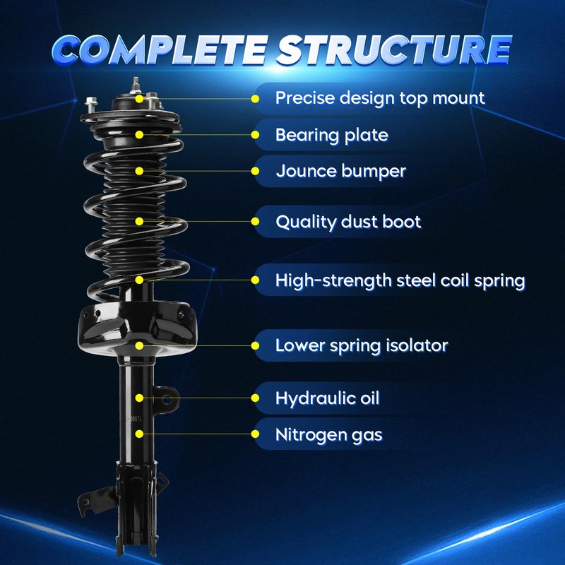 Front Strut Shock Assembly w/Coil Spring Compatible with Honda Odyssey