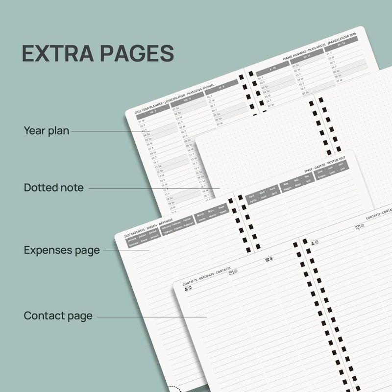 POPRUN 2026-2027 Academic Diary A5 Week to View (26.5x21.5 cm)