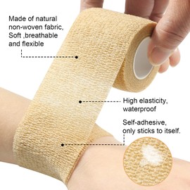 GooGou Self Adherent Wrap Bandages Self Adhering Cohesive Tape Elastic Athletic Sports Tape for Sports Sprain Swelling and Soreness on Wrist and Ankle 8PCS 2 in X 14.7 ft (red)