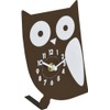 Steel 置ki時計 Object Clock [Owl] Brown G-10 5018B