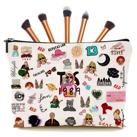 KISUOMAOYI Small Fresh and Lovely Cosmetic Bag, Wallet Travel Cosmetic Bag Makeup Bag Gifts for Women Sister Mum Music Lover Singer Fans Bride Bridesmaid