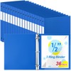 Henoyso 36 Pcs 0.5 Inch 3 Ring Plastic Binder Flexible