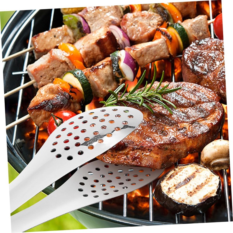 BIUDECO Set of 6 BBQ Tongs Stainless Steel Steak Clip