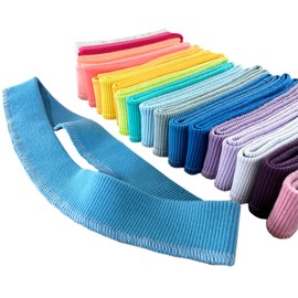 GNSN Cotton Stretch Rib Knit Collar Trim Fabric for Sweatshirt DIY Sewing (White 1#,2 Strips)