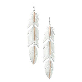 Montana Silversmiths Long Plume Feathers Dangle Earring Set (Rose Gold Plume)