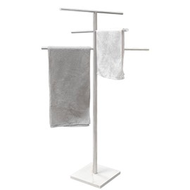 Eadot Marble Base Free Standing Outdoor Towel Rack for Swimming Pool, Hot Tub Or Spa, 304 Stainless Steel 6 Arms Standing Towel Sheet Holder Drying Rack Brushed Nickel