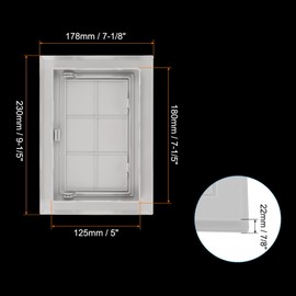 PATIKIL 8x6 inch(195x145mm) Removable Hinged Access Panel, ABS Plumbing Access Doors Easy Wall Hole Cover for Drywall Plumbing Electrical Cables Wiring, Grey