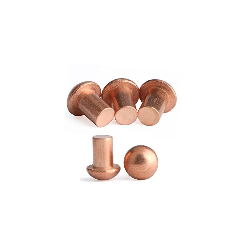 YXQ 50 Pcs Copper Solid Rivets 1/4 Diameter 5/16 L