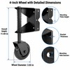 4-Inch Spring-Loaded Gate Wheel – Shock-Absorbing Metal Bracket for Swing
