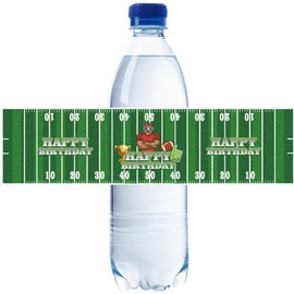 Rugby Happy Birthday Water Bottle Labels, Football Bottle Wrappers for Baby Shower, Rugby Birthday Water Bottle Stickers, Sport Themed Birthday Party Decoration - Set of 32