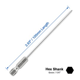 LDEXIN 10Pcs Ball End Hex Head Screwdriver Bits Set, 1.5mm Magnetic Tips Ball End Drill Bit Magnetic with 1/4 Inch Hex Shank, 100mm Length